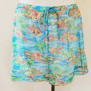 Vintage Kathy Ireland swim coverup shorts large